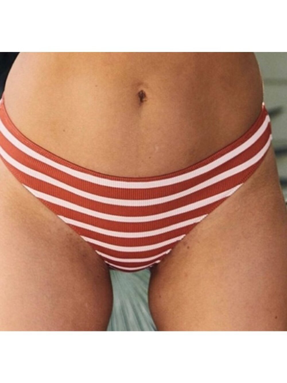 NWT Aerie Striped Ribbed Canyon Creek Bikini Bottoms - Size: Extra Large
